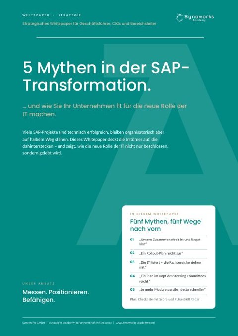 Cover Whitepaper Strategie: 5 Mythen in der SAP-Transformation